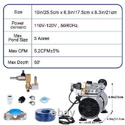 3/4HP Pond Aerator Pump Lake Pond Aeration System 550W 3 Acre with Diffuser