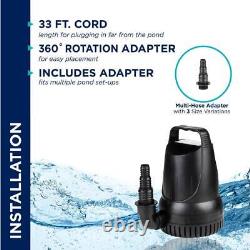 Alpine Corporation Fountain Pump 3100 GPH Submersible Energy-Efficient Ceramic