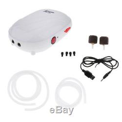 Aquarium Air Pump Oxygen Fountain Pond Aerator Water Fish Tank Double Outlet