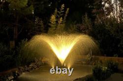 Custom Pro FT14000 Deluxe Floating Aeration Fountain withLights, 3 Nozzles, Remote