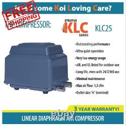 EasyPro LA1 KLC Koi Pond Aeration Kit Dual Linear Diaphragm 7500 Gallons