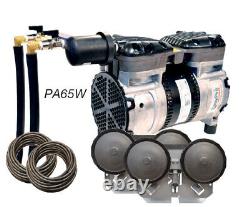 EasyPro PA65W Rocking Piston Pond Aeration 1/2 HP System with Quick Sink Tubing