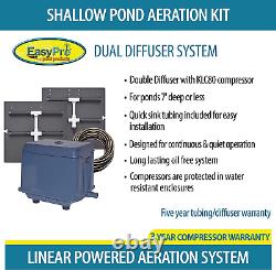 Easypro PA8SWN Shallow Pond Aeration Kit for Ponds up to 7' Deep/Dual Diffuser S