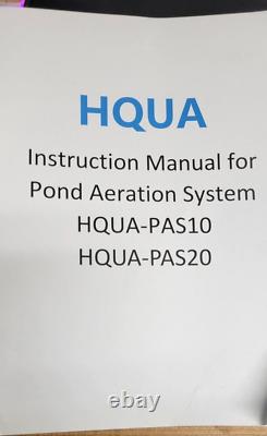 HQUA PAS10 Pond & Lake Aerator System for Up to 1 Acre, 110V 1/2 HP Compressor