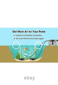 HQUA PAS20 Pond & Lake Aeration System for Up to 3 Acre, 1/2 HP Compressor + Two