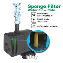 Knifel Submersible Pump 880GPH Ultra Quiet with Dry Burning Protection 10.2ft