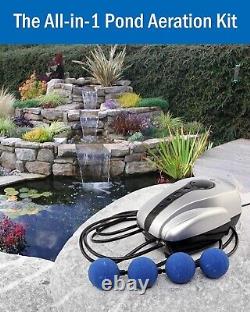 Koi Pond Aerator Pond Aeration Kit with Air Pump, Airline Tubing & Stones