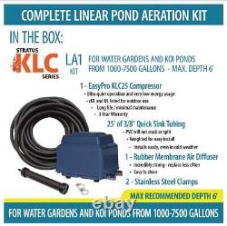 LA1 KLC Koi Pond Aeration Kit 1000 to 7500 Gallon Ponds Dual Linear Diaph