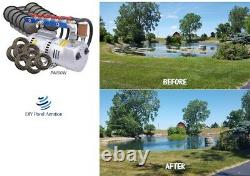 Large Lake Pond Aeration Kit 1-6+ Acres 800' Sink Tube 12 Diffusers 1HP 13+ CFM