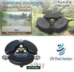 Matala Floating Fountain Pond & Lake Aerator optional LED Kits /nozzle Patterns