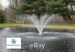 NEW 1/2 HP Floating Pond Aerating Fountain with 2-Nozzle Patterns 100' cord 115v