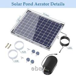 POPOSOAP 15W Solar Pond Aerator, Solar Aerators for Ponds with 4400mAh Batter