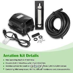 Pond Aerator Kit for Water Gardens & Koi Ponds 1,000-4,000 Gallons, Pond Air Pump