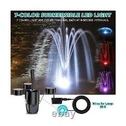 Pond Floating Fountain & Surface Skimmer 2-in-1 Machine with 7 Colors Submersib