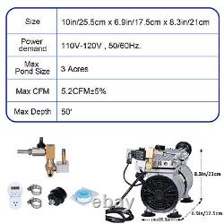 Pond Submersible Aeration Pump 550W Lake Pond Aeration System 3/4HP Timer&Valves