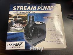 Stream Pump 550 GPH for Ponds, Fountains, and Waterfalls with 16 ft. Cord
