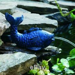 Bleu Extérieur Jardin Fontaine D'eau Aérateur Pompe Petit Étang Koi Fish Spitter
