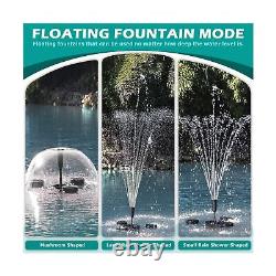 Fontaine flottante pour étang et écumoire de surface 2-en-1 avec 7 couleurs submersibles