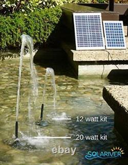 Kit de pompe à eau solaire 360+gph avec pompe submersible à débit réglable 20 watts solaire