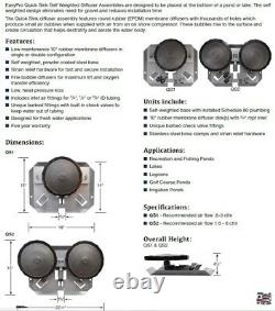 New Auto-pondéré 2-10 Membrane Diffuseur Qs1 +50' Poly Tube +valve 5 Ans Wty