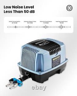 Pompe à air pour bassin à carpes Koï septique avec compresseur d'aération et minuteur jusqu'à 20 000 gallons