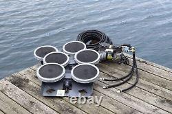Système d'aération de l'étang à piston oscillant 1/2 HP - Kit avec tuyauterie à enfoncement rapide